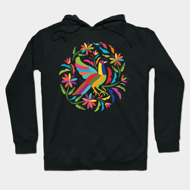 Mexican Otomí Bird by Akbaly Hoodie by Akbaly